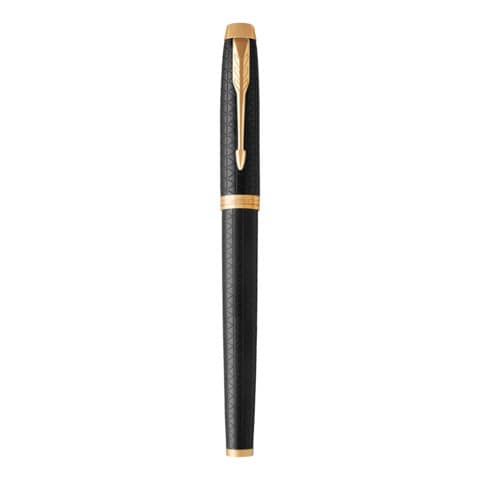Penna roller Parker IM punta F inchiostro nero Premium Black GT 1931660